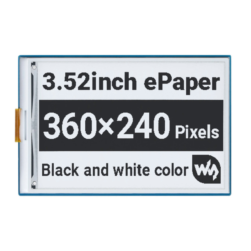 Raspberry Pi 4 8Gb Ram Kit - 3.5Inch E-Inkt E-Papier Scherm HOED Starter