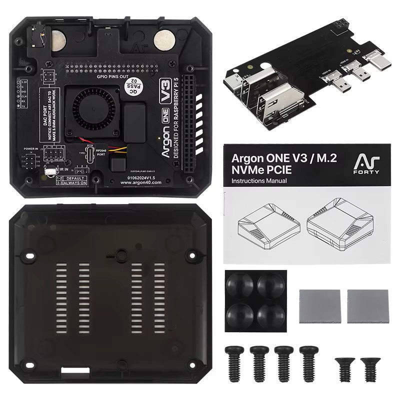 Argon One V3 M.2 Nvme Case - Argon ONE V3 Metalen Behuizing Raspberry