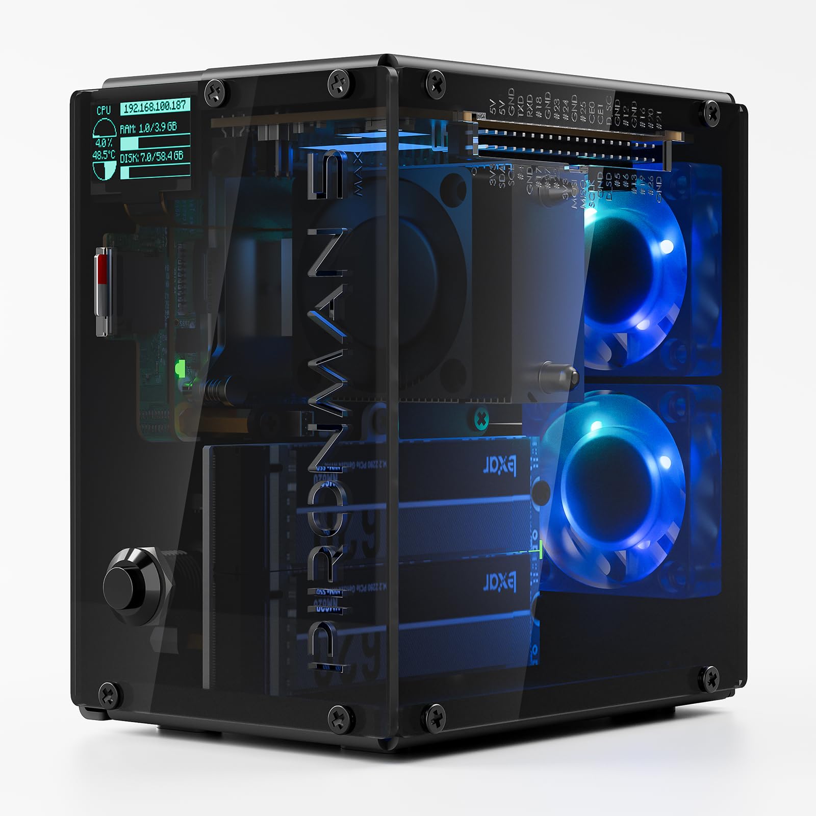 Pironman 5-MAX Dual NVMe M.2 S - Raspberry Pi Ai Kit Hailo-8L recensie en prijs