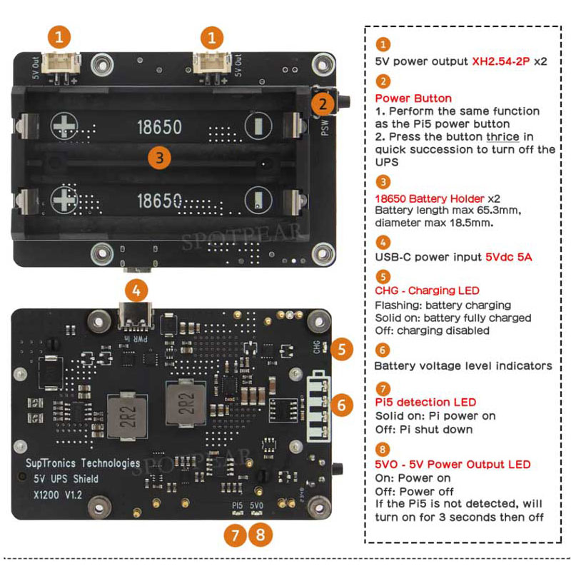 Raspberry Pi 5 UPS-uitbreiding - Raspberry Pi Uninterrupted Power Supply Ups 18650 recensie en prijs
