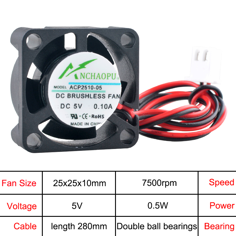 ANCHAOPU 2.5cm 25mm Fan 25x25x - Raspberry Pi Water Cooling Kit recensie en prijs
